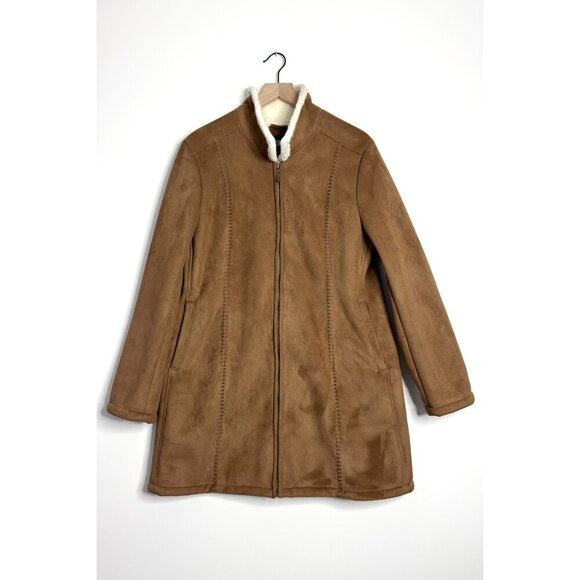 MARVIN RICHARDS Faux Suede Full Zip Coat - Picture 1 of 9